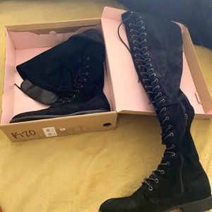 Size 8 black lace up boots from Charlotte Russe